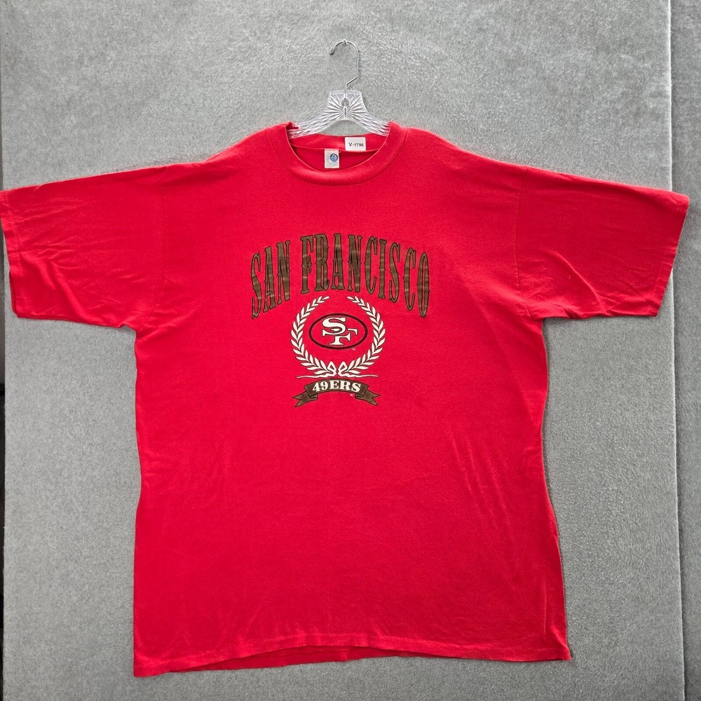 VINTAGE San‎ Francisco 49ers Men Shirt One Size Single Stitch Logo Artex 80s USA